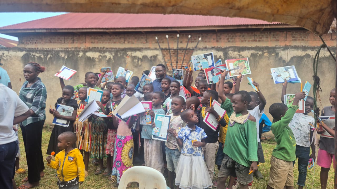 Children receiving educational support through Seeds of Destiny USA