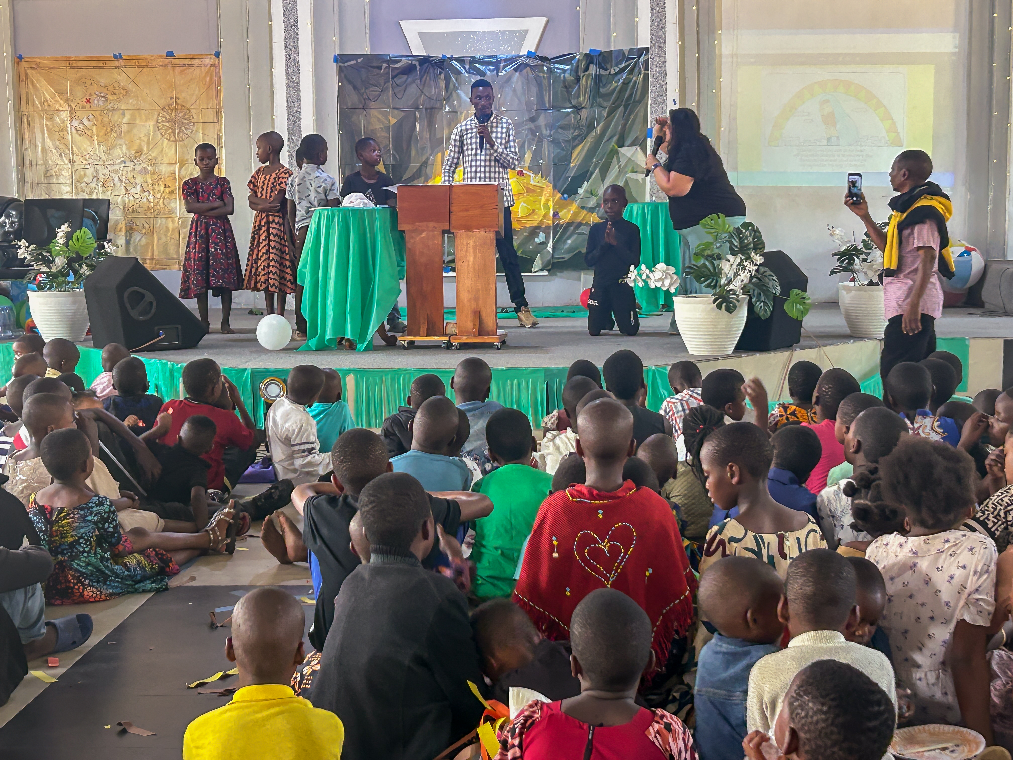 Monica teaching at VBS in Tanzania