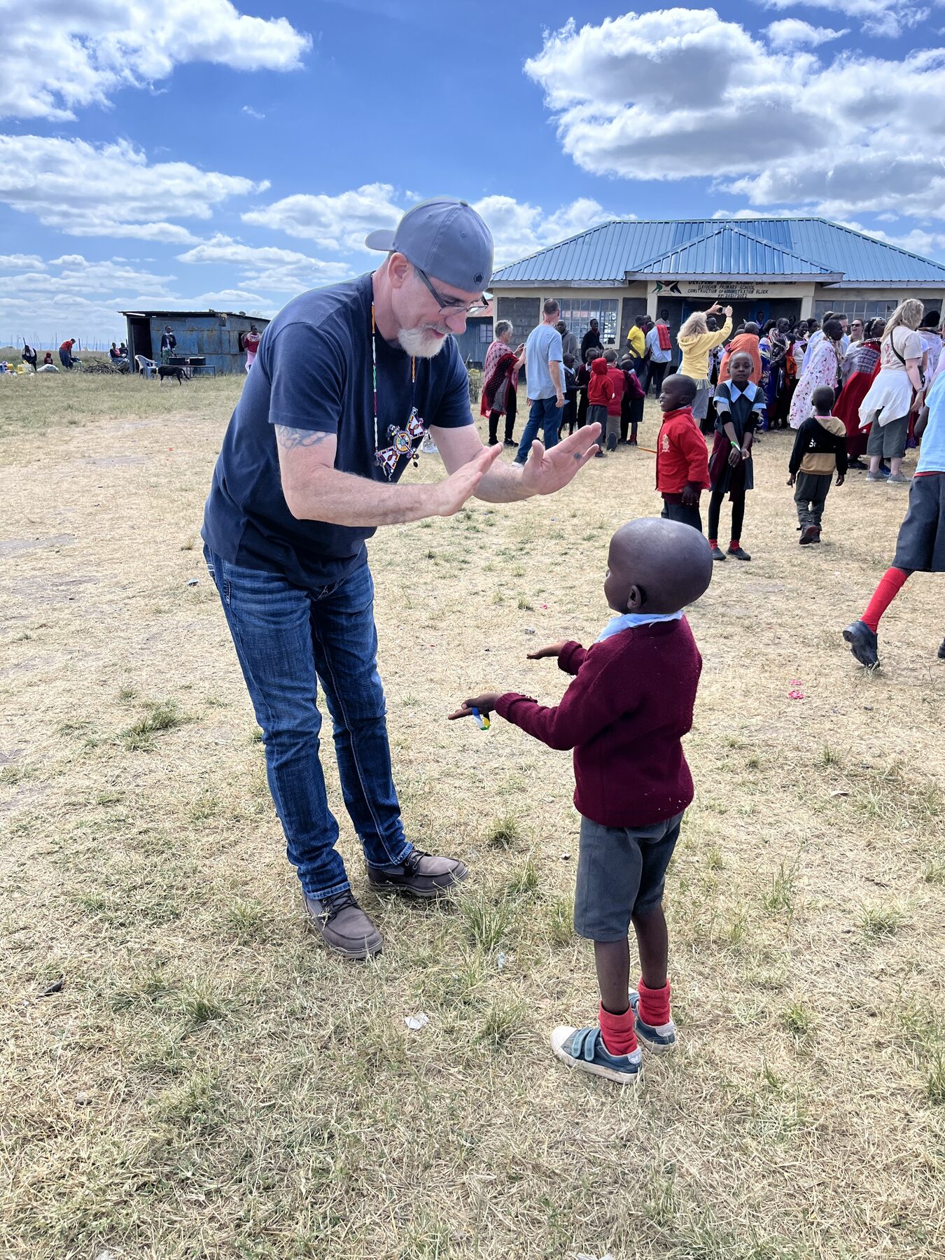 Personal ministry with a child during the Kenya mission